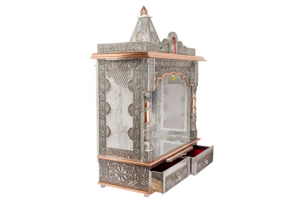 Hindu Puja Mandir/Temple \w Copper Trims & No Doors 22 X 10 X 30 Hindu Puja Mandir/Temple \w Copper Trims & No Doors 22 X 10 X 30