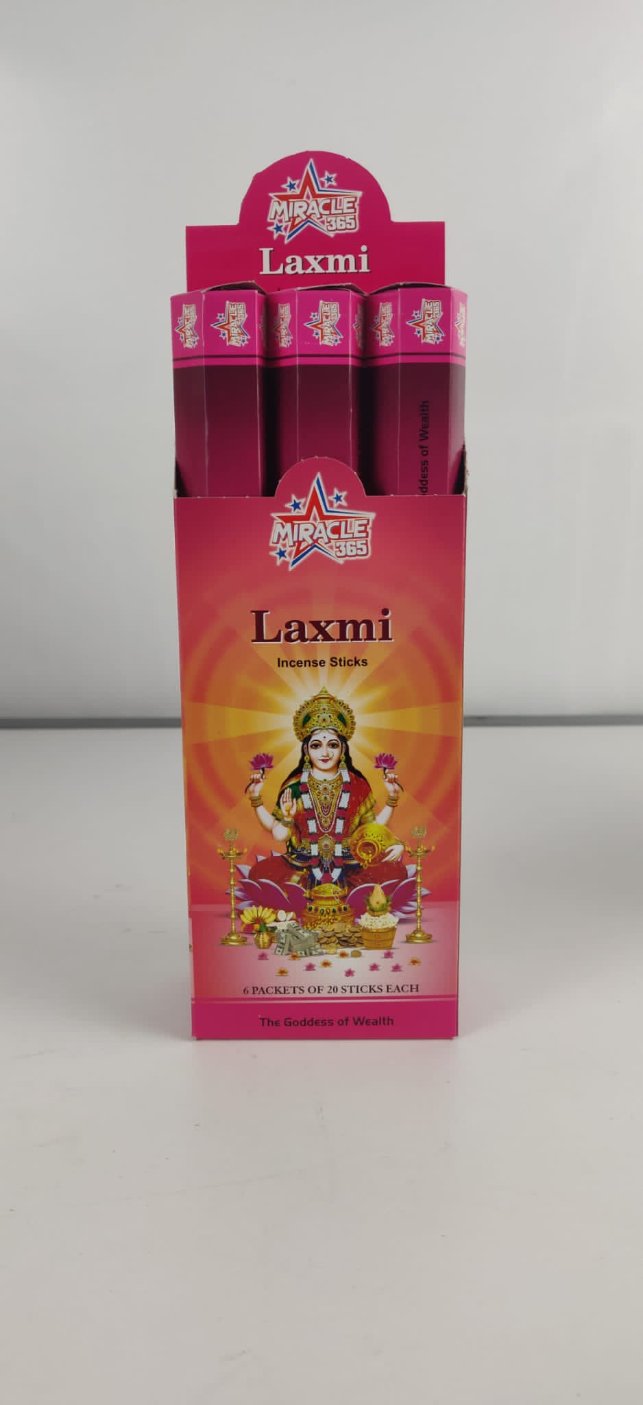 6 Packs Agarbatti, Miracle 365 Brand Laxmi Hex Incense Sticks