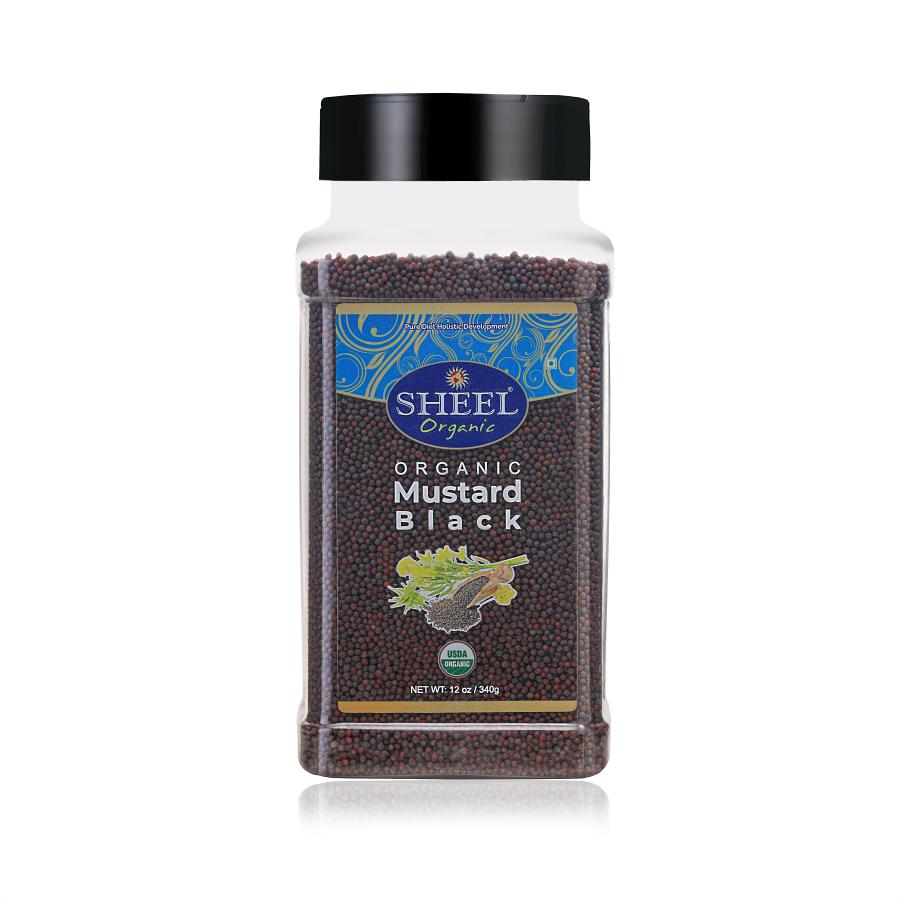 Sheel Organic Mustard Seeds Black - Net Wt: 12 oz / 340g