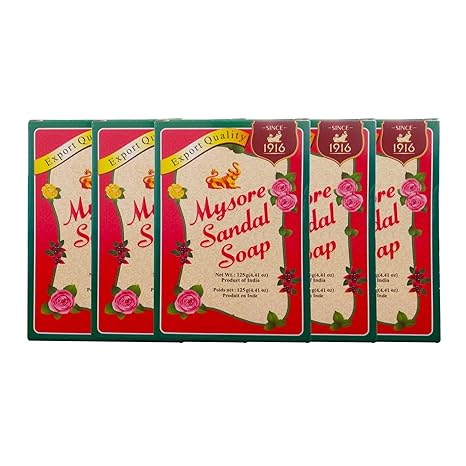 MYSORE SANDAL Sandal Wood oil Soap 5 x 125 gms