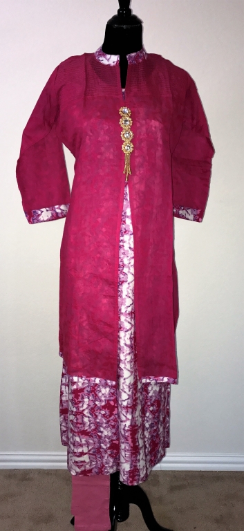 Pink Jacket Style 2-in-1 Kurti with Leggings (M)