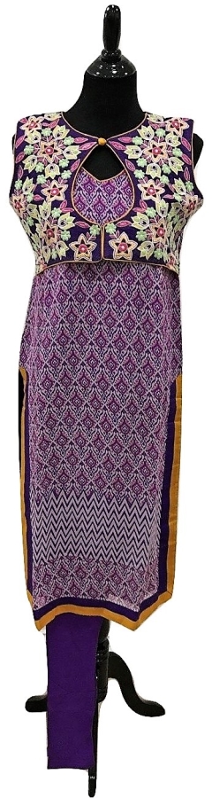 Sleeveless Purple Color Kurti With Dark Purple Jacket (S)