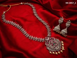 Oxidized Necklace in Traditional Design w/ Jhumka Earrings