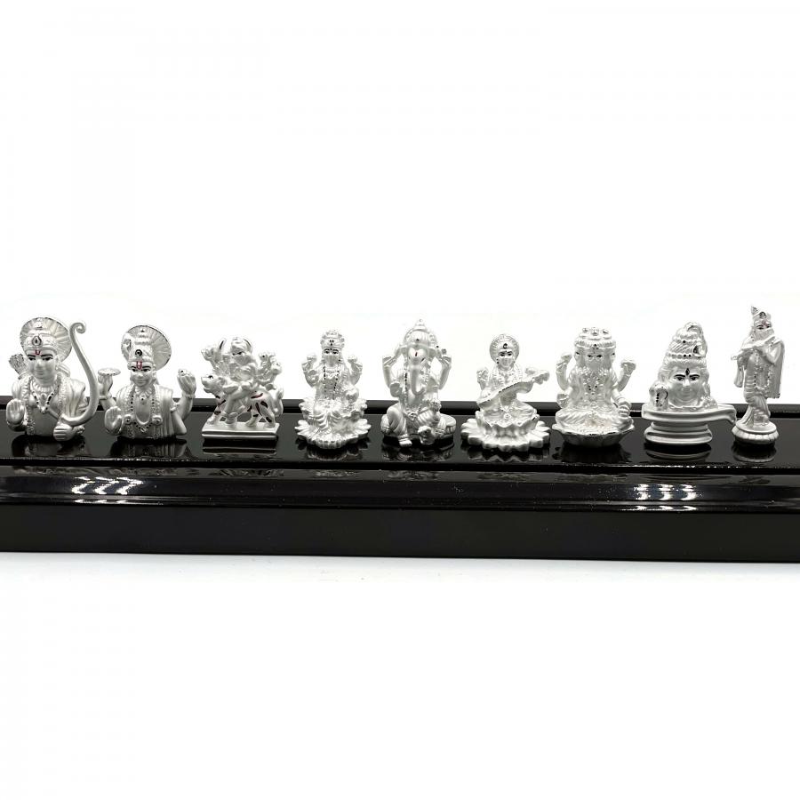 999 Pure Silver Nav Deva Idols / Statue Set (#01)