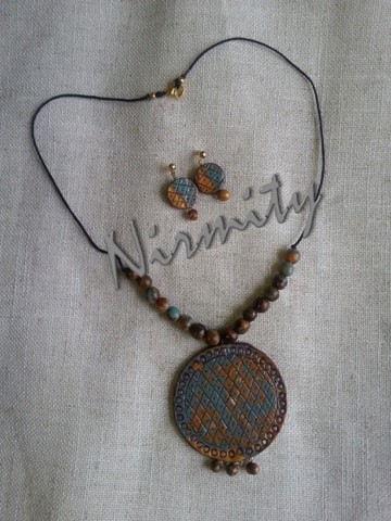 Elegant Handcrafted Multicolored Clay Necklace Set
