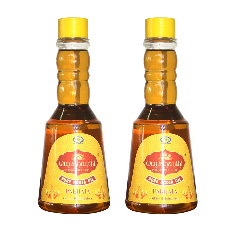 Om Shanti Parijata Pooja Oil - 375 ML/Bottle - 2 Bottles