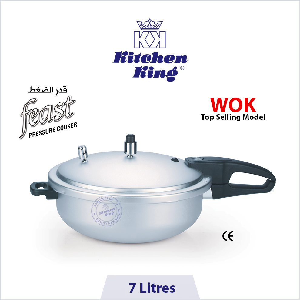 Kitchen King | Pressure Cooker Feast (Wok/Karahi) | Capacity: 7 Liters