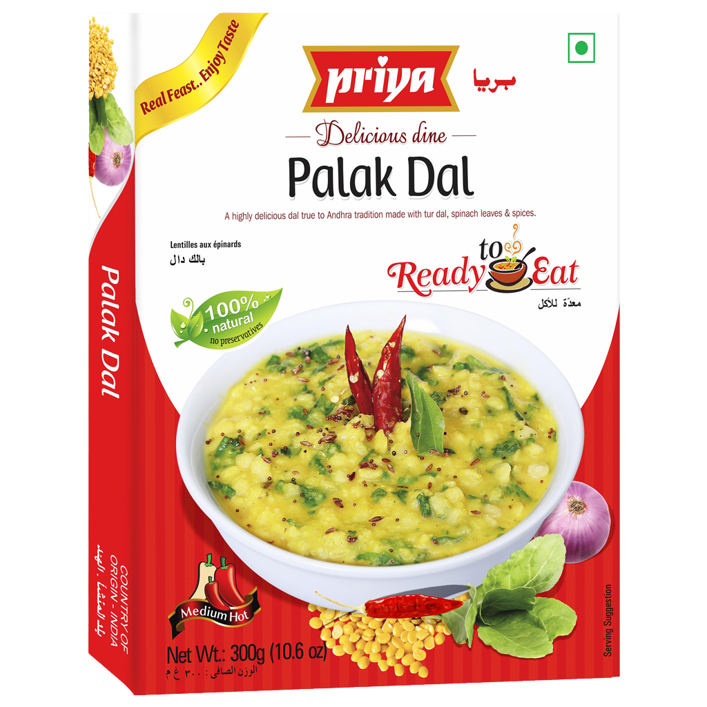 Priya Ready to Eat Palak Dal 300Gms (10.6oz) 42883 Buy Instant