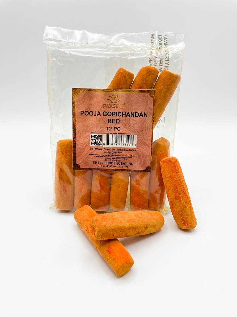 Swastik - Pooja Gopichandan Red Sticks Net Wt: 2.64oz (75gm)