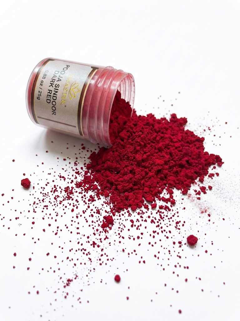 Swastik - Pooja Sindoor Dark Red Net Wt: 0.88 oz (25gm)