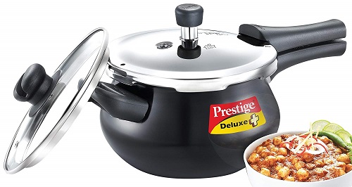 Prestige Deluxe Duo Plus Induction Base Aluminum Pressure Cooker, 3.3 Litre