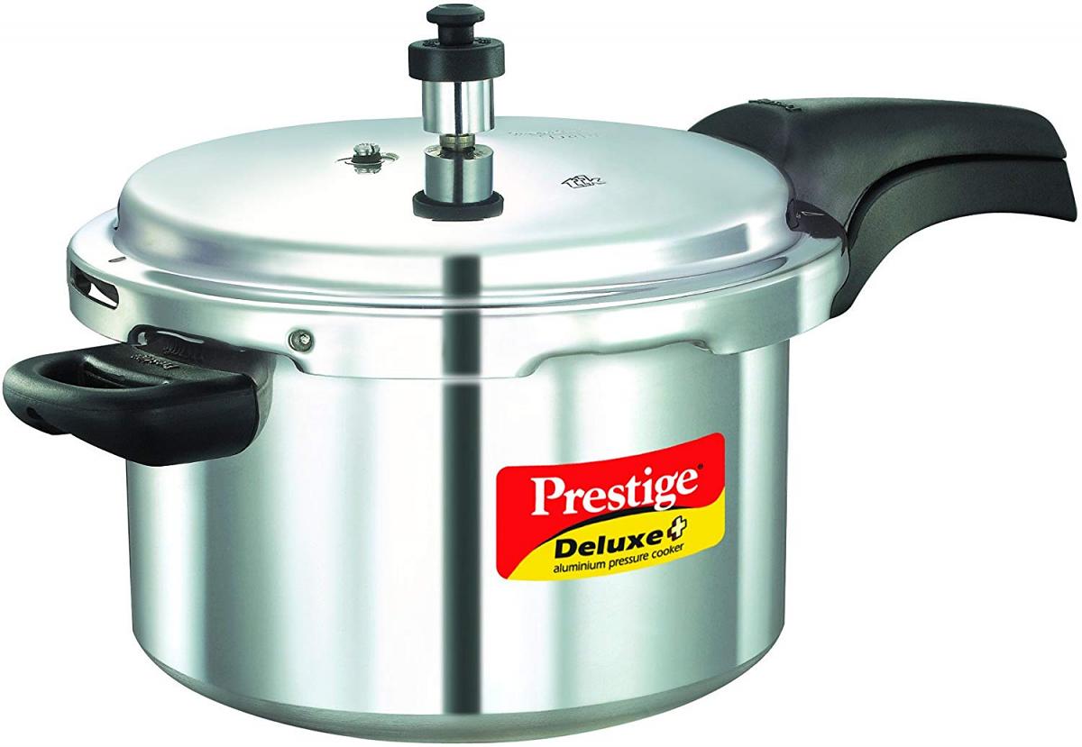 Prestige Deluxe Plus Aluminum Pressure Cooker, 5 Liter
