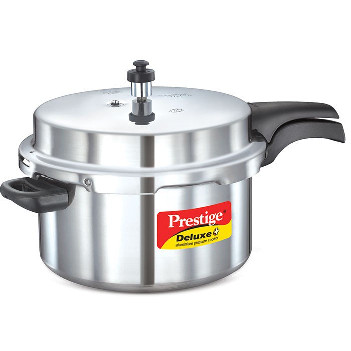 Prestige Deluxe Plus Aluminum Pressure Cooker, 7.5 Liter