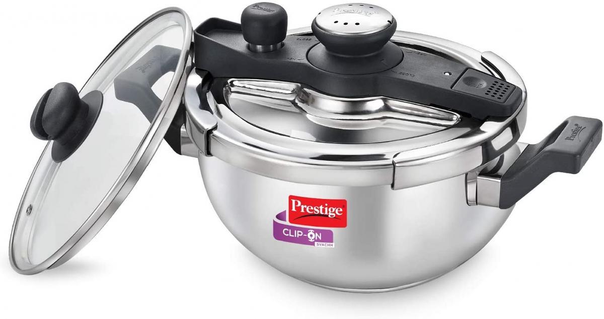 Prestige Svachh Clip-on 3.5 Litre Stainless Steel Pressure Kadai