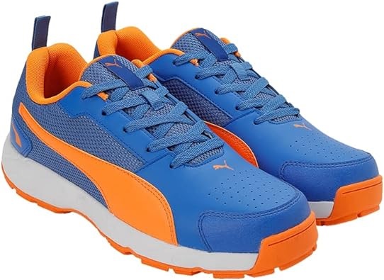 PUMA MEN'S HIGH RUN CRICKET SHOES BLUEMAZING-ORANGE