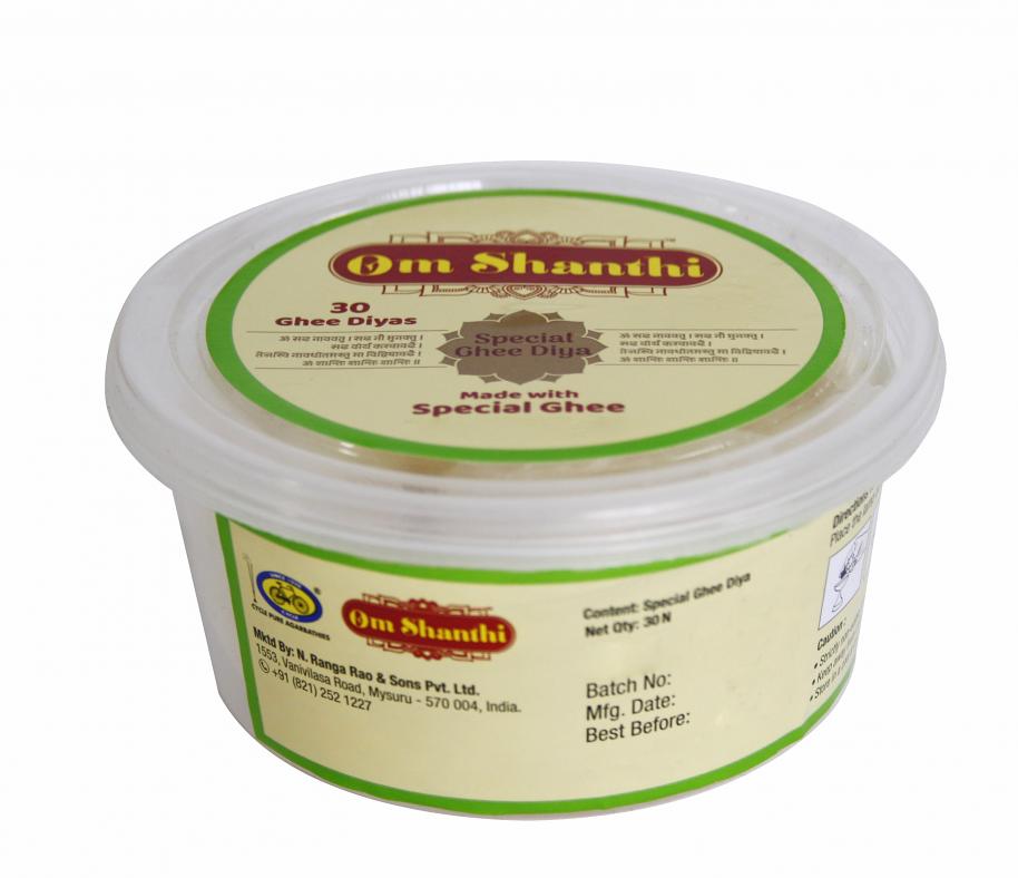 Om Shanthi Special Ghee Diyas - 30 Nos/Pack