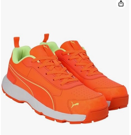 Puma Men's Classicat Cricket Shoe Ultra Orange-Fast Yellow White Puma Men's Classicat Cricket Shoe Ultra Orange-Fast Yellow White