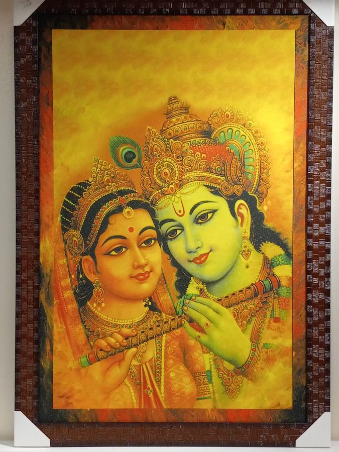 Beautiful Wooden Framed Canvas Print Picture of Radha Krishna # 3 - 23 x 33 Beautiful Wooden Framed Canvas Print Picture of Radha Krishna # 3 - 23 x 33