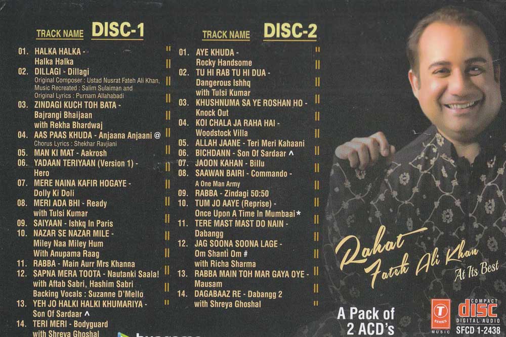 Rahat Fateh Ali Khan At Its Best Hindi (A Set Of 2 CD's)
