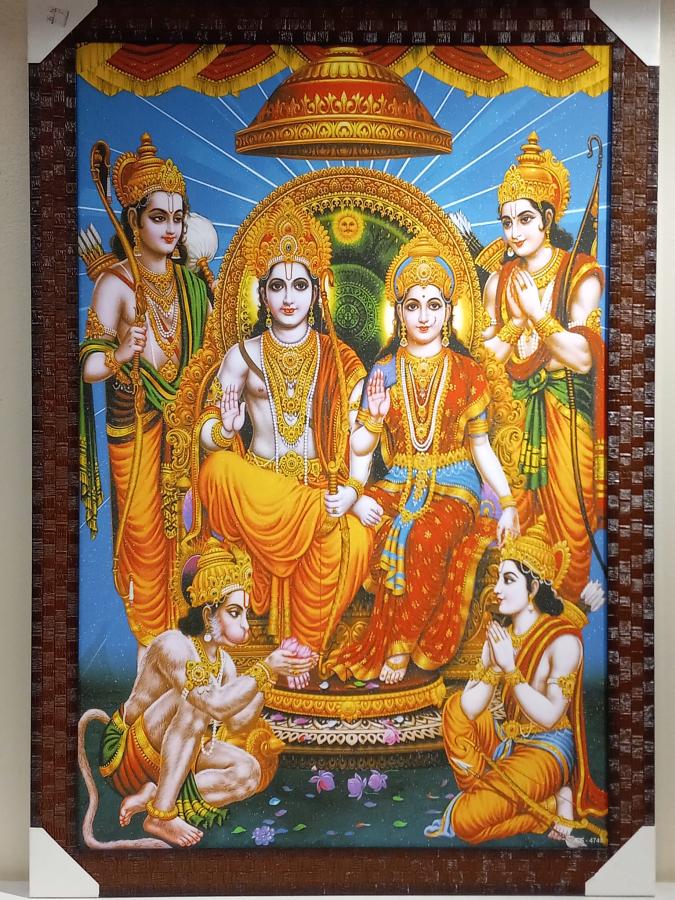 Beautiful Wooden Framed Canvas Print Picture of Ram Darbar # 1 - 23 x 33" Beautiful Wooden Framed Canvas Print Picture of Ram Darbar # 1 - 23 x 33"