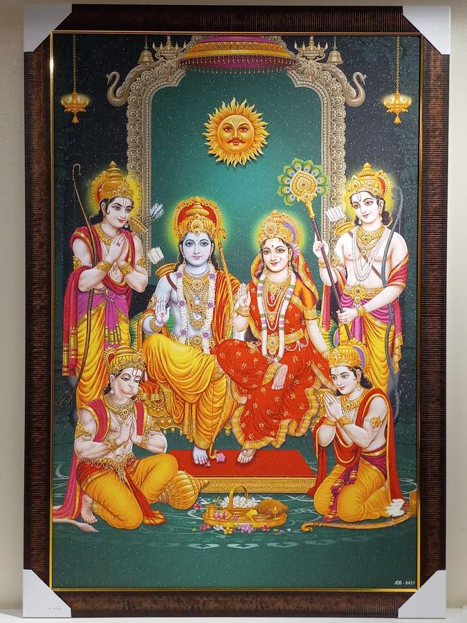Beautiful Wooden Framed Canvas Print Picture of Ram Darbar # 3 - 23 x 33" Beautiful Wooden Framed Canvas Print Picture of Ram Darbar # 3 - 23 x 33"
