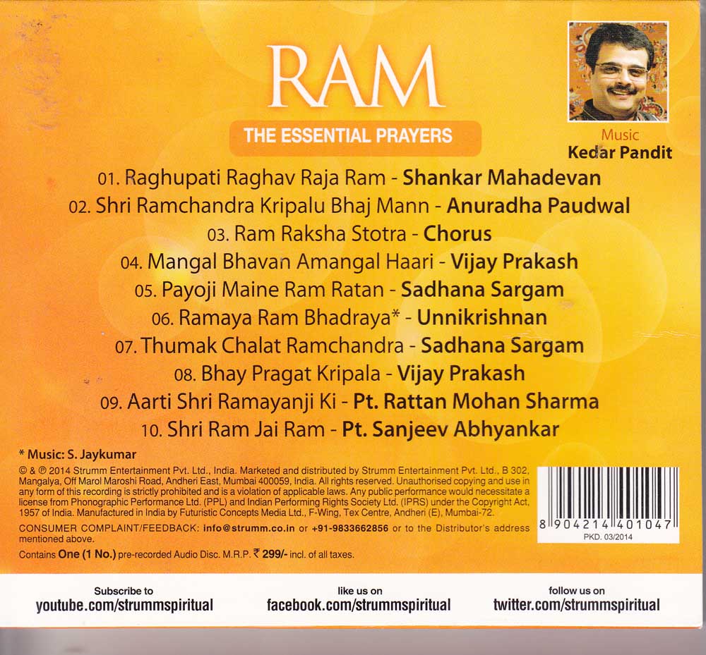 Ram - The Essential Prayers CD (Strumm)