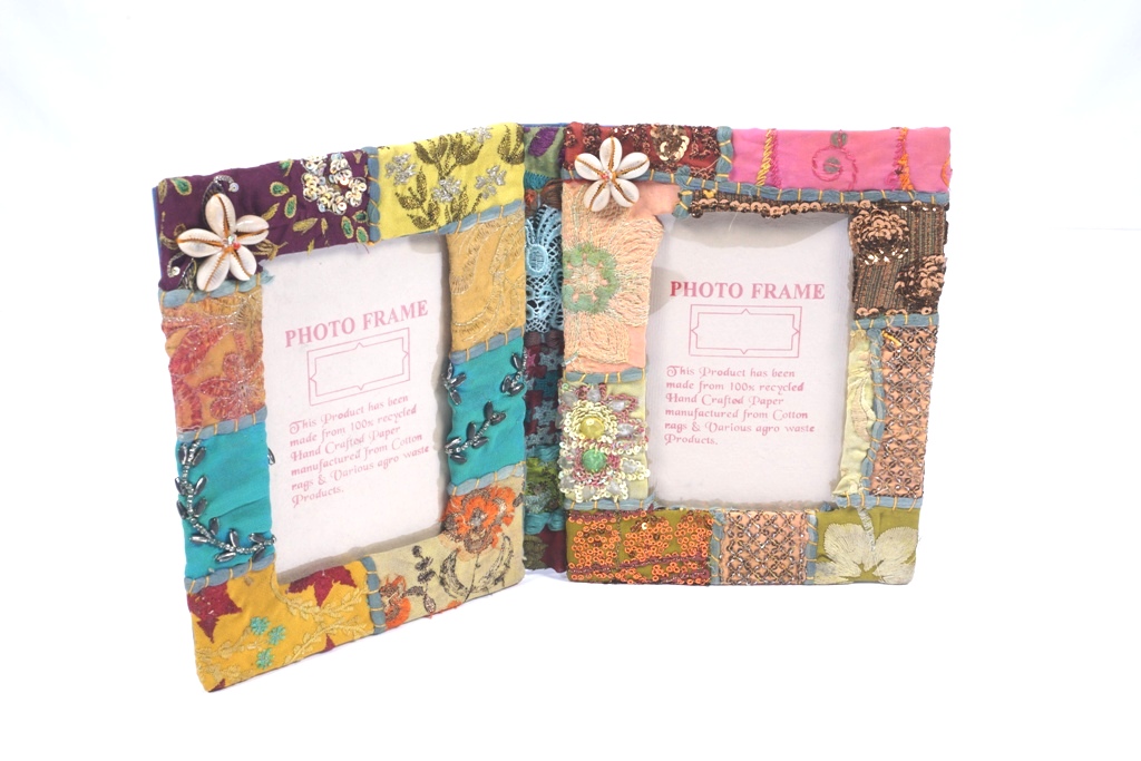 Recycled Fabric Double Photo Frame
