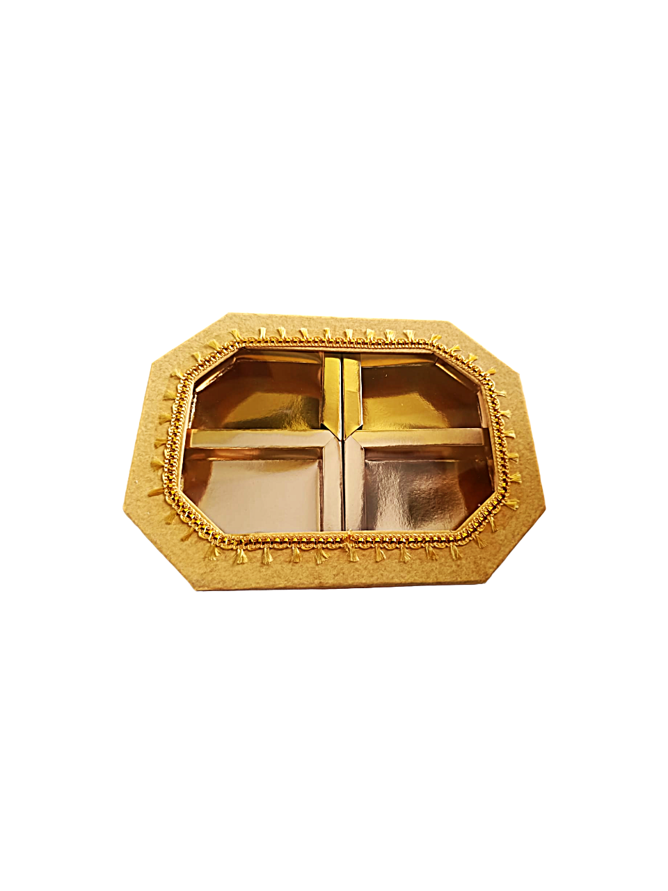 Empty DryFruit Boxes in Octagon Shape - 4 Compartment (300Gms) - 10 x 7"