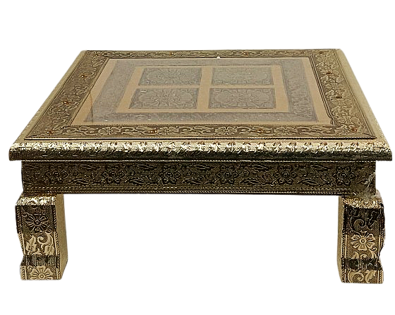 Golden Oxidized Traditional Rexin Desgin Carved Bajot - 12 - 18" Golden Oxidized Traditional Rexin Desgin Carved Bajot - 12 - 18"
