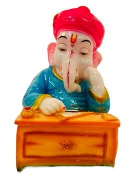 Beautiful n Colorful Fiber Ganesh Statue in Munim Style - 12" # 9