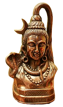 Carved Black Metal Copper Finish Murti of God Shiv 12"
