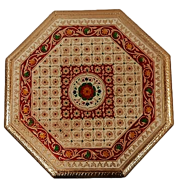 Golden Traditional Work Meenakari Ashtkon Bajot - 18" Octagon Golden Traditional Work Meenakari Ashtkon Bajot - 18" Octagon