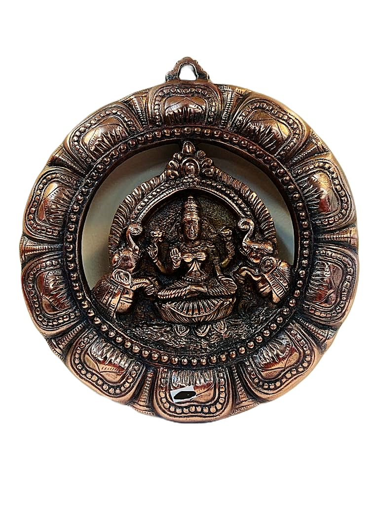 Black Metal Antique Wall Hanging Decor of Goddess Laxmi Mata - 12.5" Black Metal Antique Wall Hanging Decor of Goddess Laxmi Mata - 12.5"