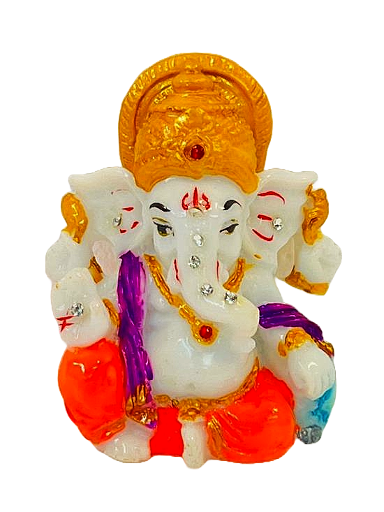Beautiful n Colorful Fiber Very Small Ganesh Statue - 3.5" # 7 Beautiful n Colorful Fiber Very Small Ganesh Statue - 3.5" # 7
