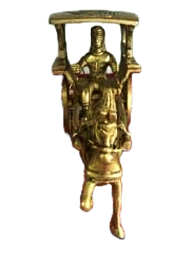 Brass Chariot Statue of Horse Cart with Men