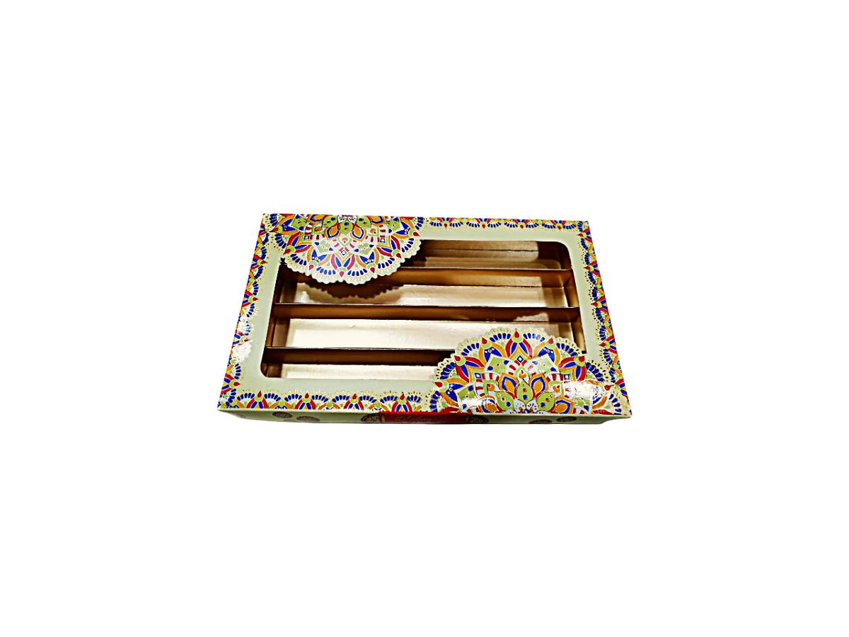 Fancy Traditional Rangoli Print Design Empty Sweet Box - (500g / 1 kg)