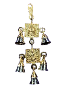 Brass w/ Silver Finish Antique Wall Decor of Lakshmiji & Ganeshji 9" Brass w/ Silver Finish Antique Wall Decor of Lakshmiji & Ganeshji 9"