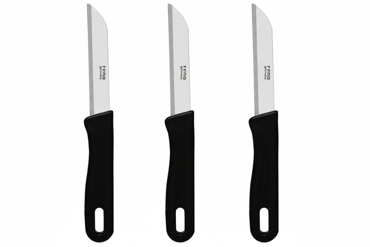 Rena Germany Kitchen Knife 90mm Serrated - Set of 3