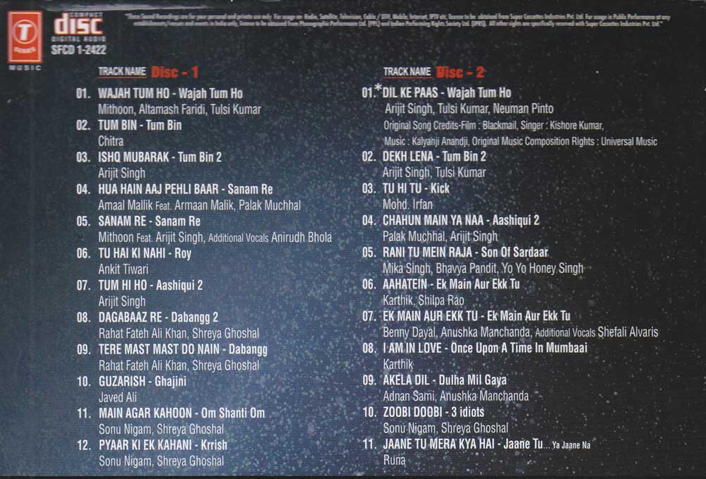 Romantic Melodies Hindi New Songs (A pack of 2 CD's) (2016)
