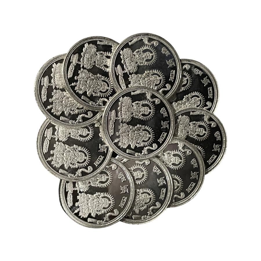 Ganesha Lakshmi /Laxmi Pure Silver (999) 10 Gram Coin (Pack of 10 Coins)