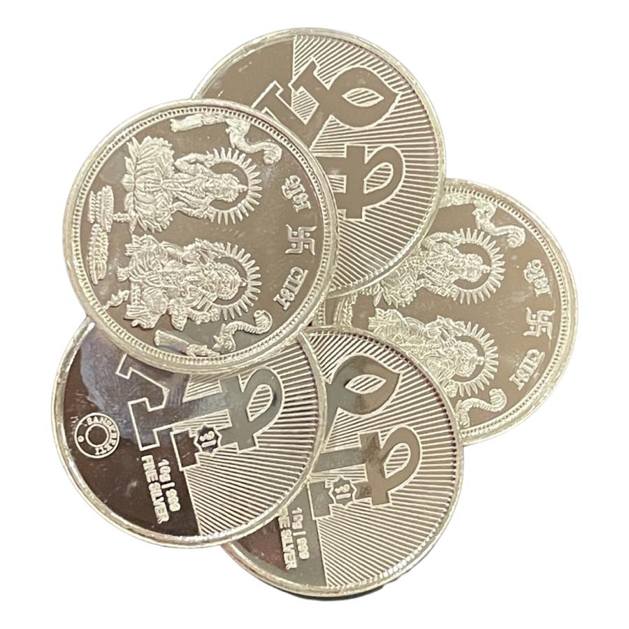 Ganesha Lakshmi / Laxmi Pure Silver (999) 10 Gram Coin (Pack of 5 Coins)