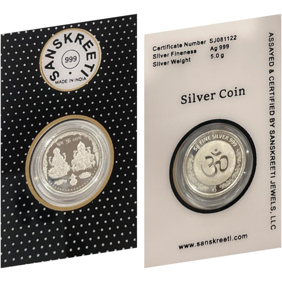 999 Pure Silver Ganesha Lakshmi / Laxmi 5 Grams Sealed Coin 999 Pure Silver Ganesha Lakshmi / Laxmi 5 Grams Sealed Coin