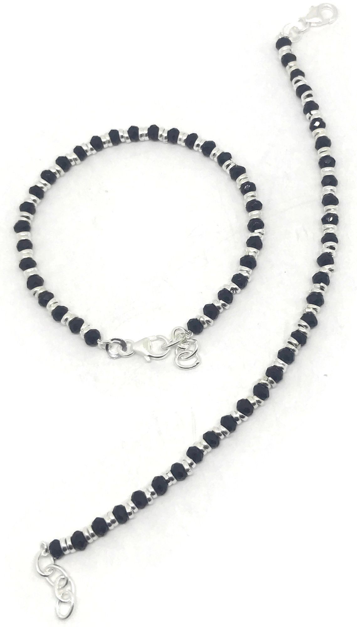 925 Sterling Silver New Born / Toddler Kids Black Beads Najariya - Style#05 925 Sterling Silver New Born / Toddler Kids Black Beads Najariya - Style#05