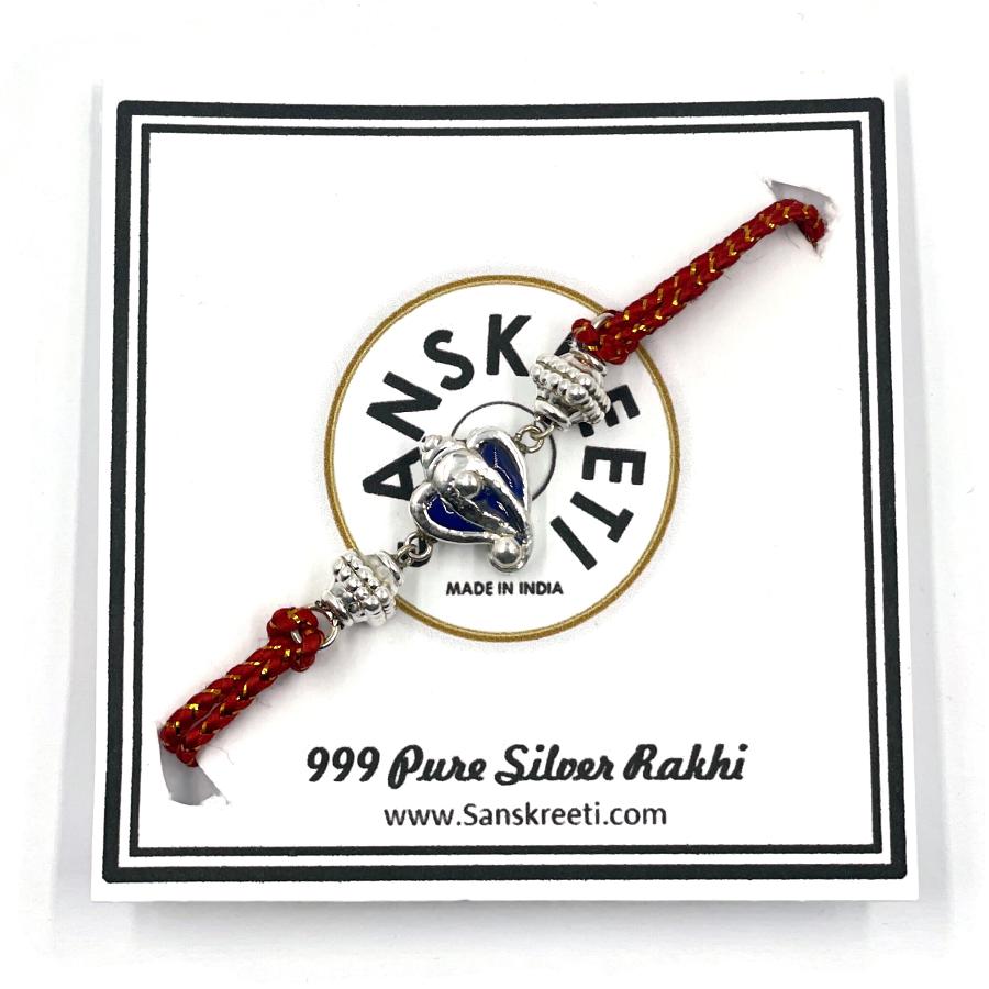 999 Pure Silver Ganesha Rakhi #07