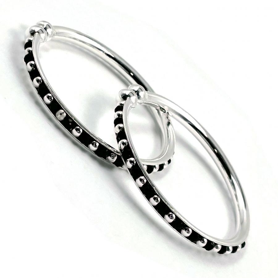 925 Sterling Silver New Born / Toddler Kids Black Beads Kada - Style#08 925 Sterling Silver New Born / Toddler Kids Black Beads Kada - Style#08