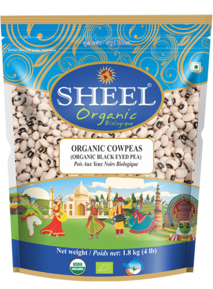 Sheel Organic Cowpeas / Black Eyed Beans 4Lbs