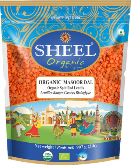 Sheel Organic Red Split Lentil (Masoor Dal) 2lbs 