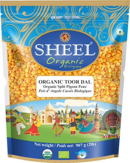 Sheel Organic Toor Dal (Split Pigeon Peas Lentil) 2lbs