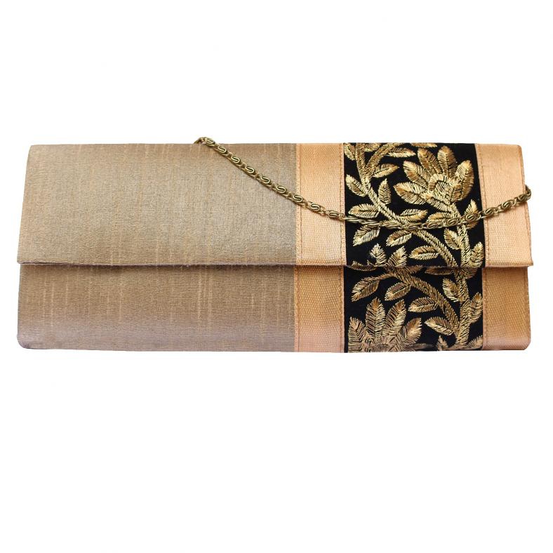 Handmade Womens Antique Gold Clutch Purse Evening bag