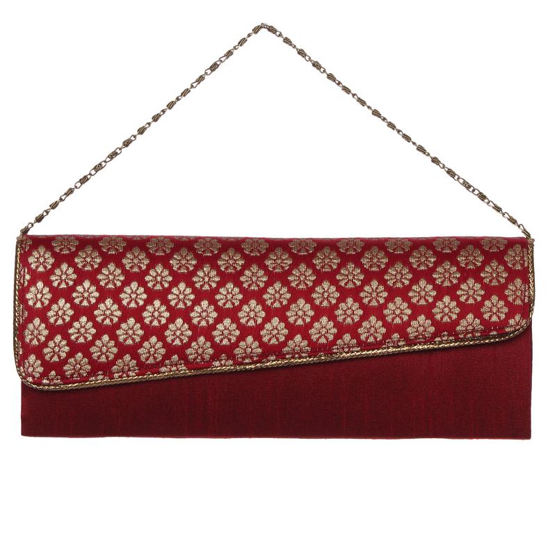 Handmade Womens Maroon Stylish Clutch Purse Evening bag Handmade Womens Maroon Stylish Clutch Purse Evening bag